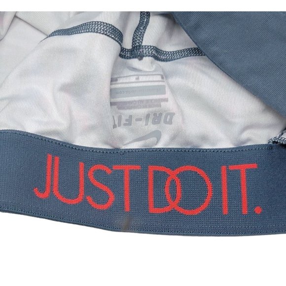 Nike Dri-Fit Compression Leggings Capri Cropped Gray Pink White Drawstring - Picture 5 of 7